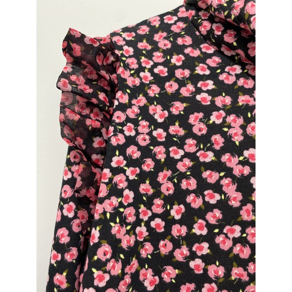 NWT Women's Floral Print Ruffle Hooded Sweatshirt  by Sandy Liang - Picture 5 of 8